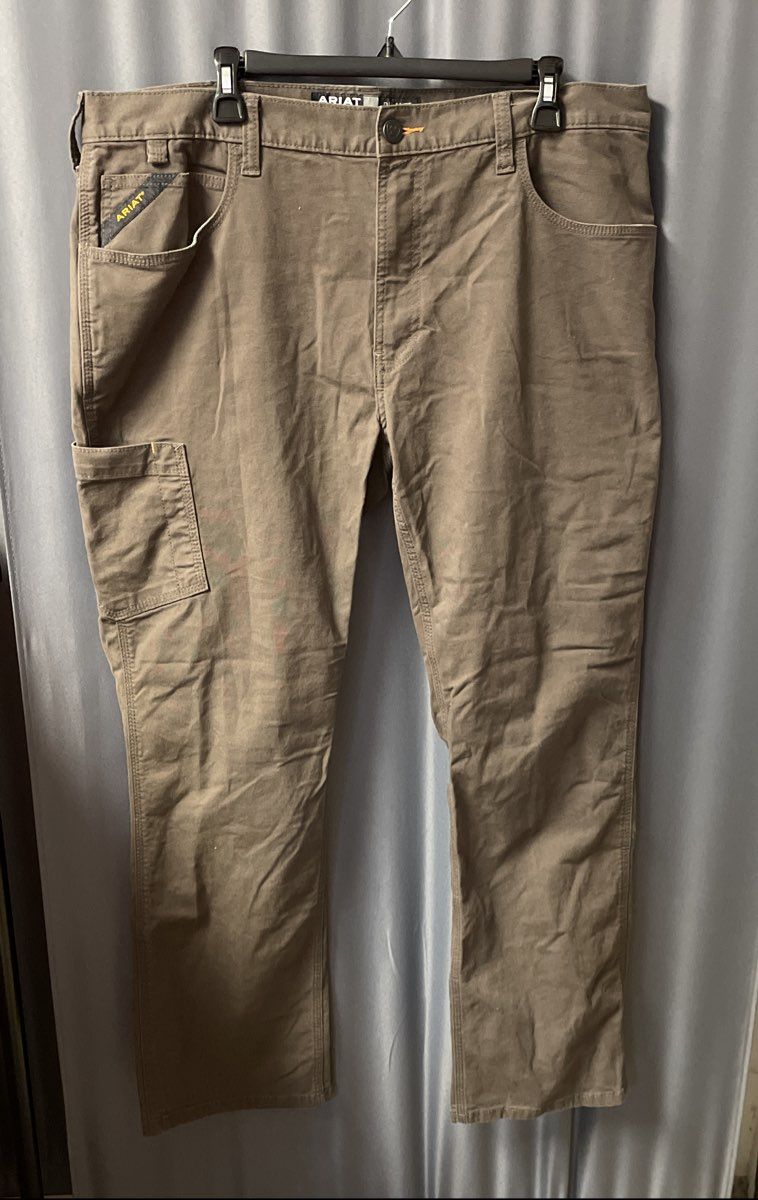 Ariat Men's Brown Rebar M4 Relaxed Straight Work Utility Pants Size 38x32