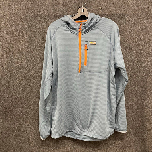 Orvis Men's PRO Sun Hoody Quarter Zip Pullover Performance Blue Grey Sz L