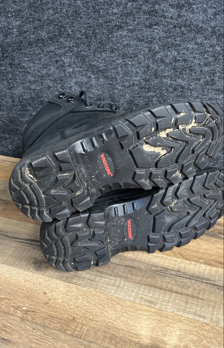 Wolverine Floorhand Waterproof Steel Toe Black 6" Work Boots Men's Size 8.5