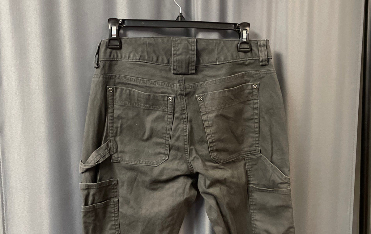 Duluth Trading Co. Women's Curvsetter Utility Carpenter Workwear Pants Gray Sz 4