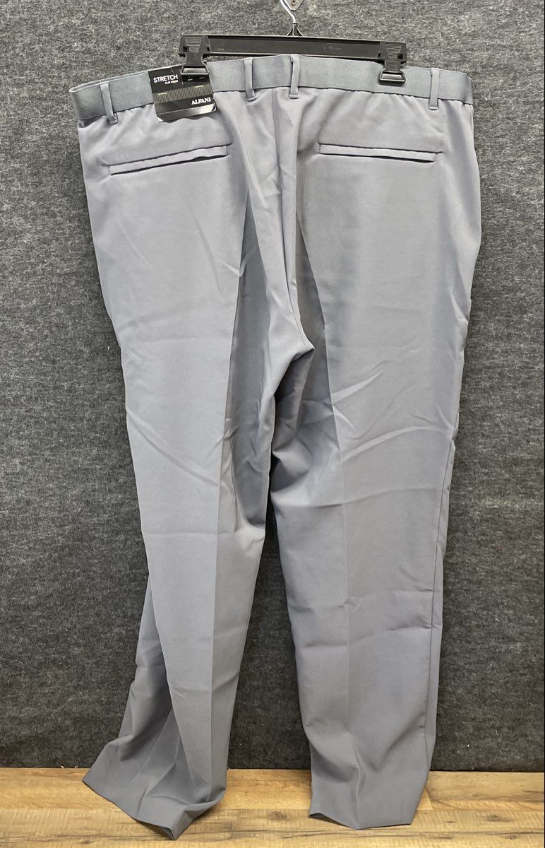 Alfani Men's Grey Stretch Flat Front Dress Pants Size XXL NWT
