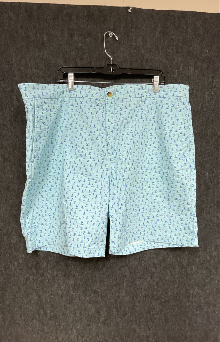 Vineyard Vines Men's Light Blue Nautical Sailboat Palm Print Shorts Sz 42