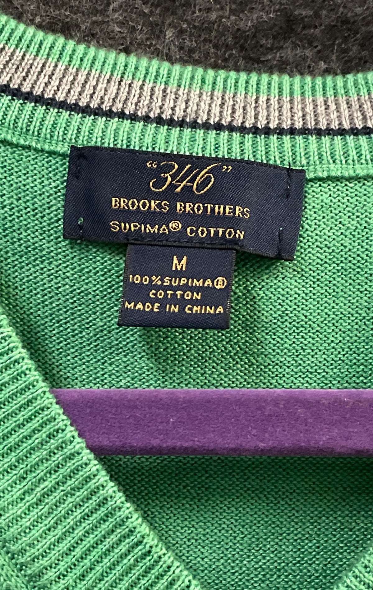 Brooks Brothers 346 Men's V-Neck Sweater Vest Lot of 2 Green Blue Supima Sz M