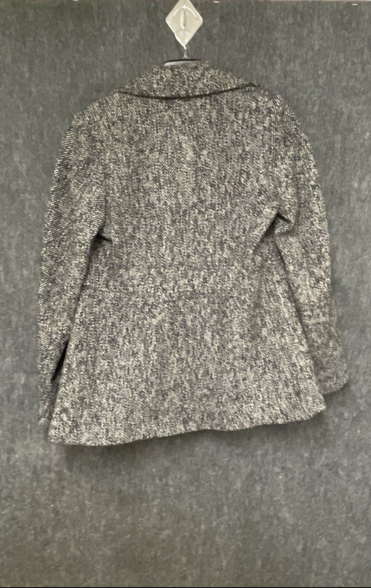 London Fog Women's Black White Tweed Wool Blend Double Breasted Peacoat Sz S