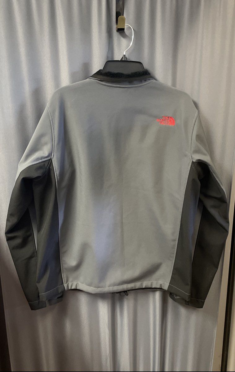 The North Face Men's Gray Black Softshell Full Zip High Loft Fleece Jacket Sz L