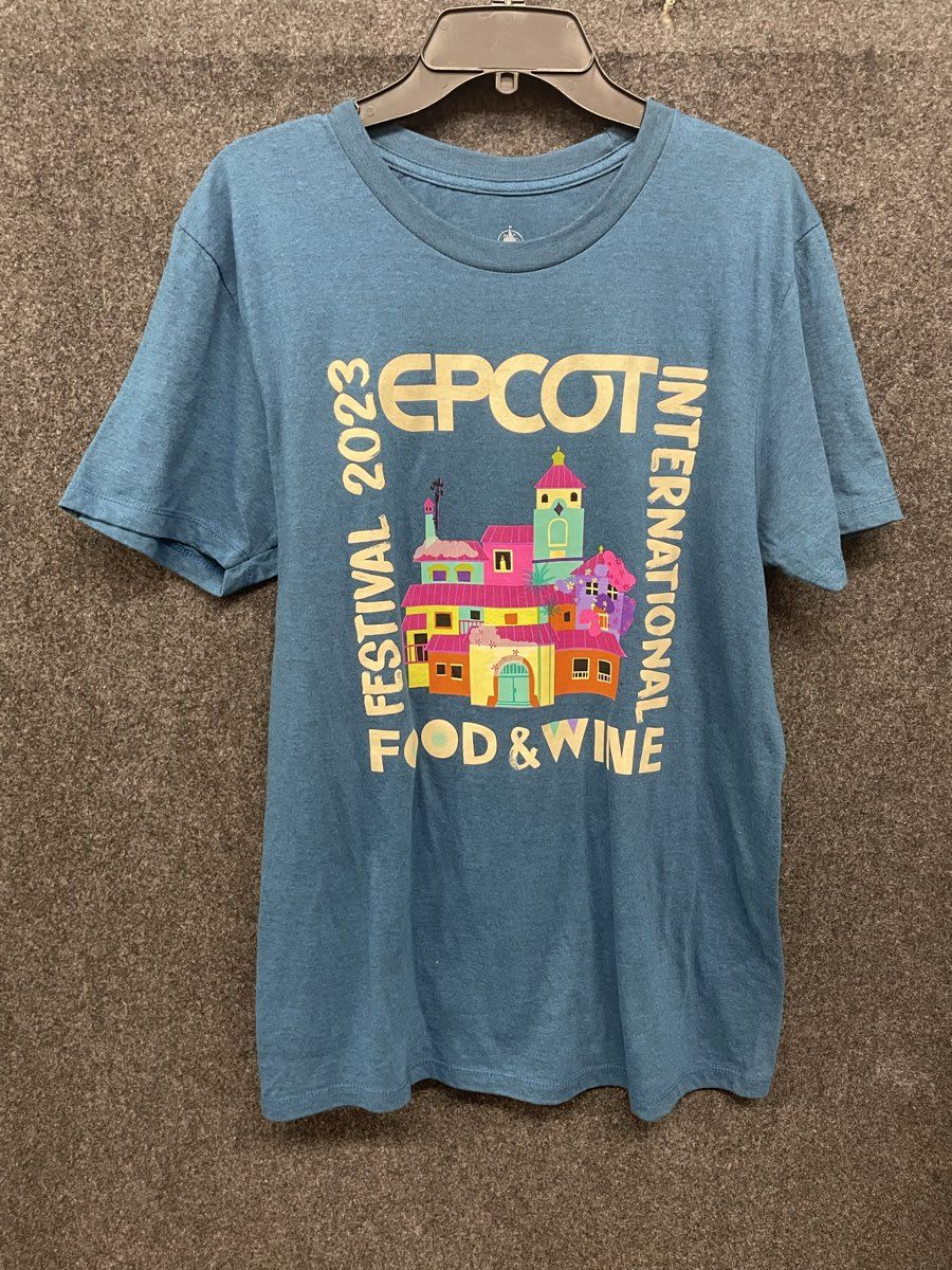 Disney Epcot International Food and Wine Festival 2023 T-Shirt Blue Heather Sz M
