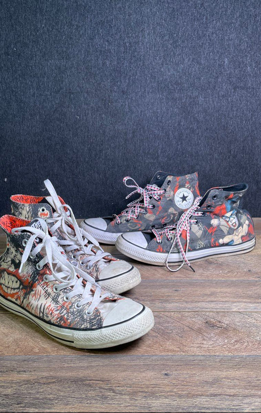 Converse Chuck Taylor All Star DC Comics Joker & Harley Quinn High Top Size 9