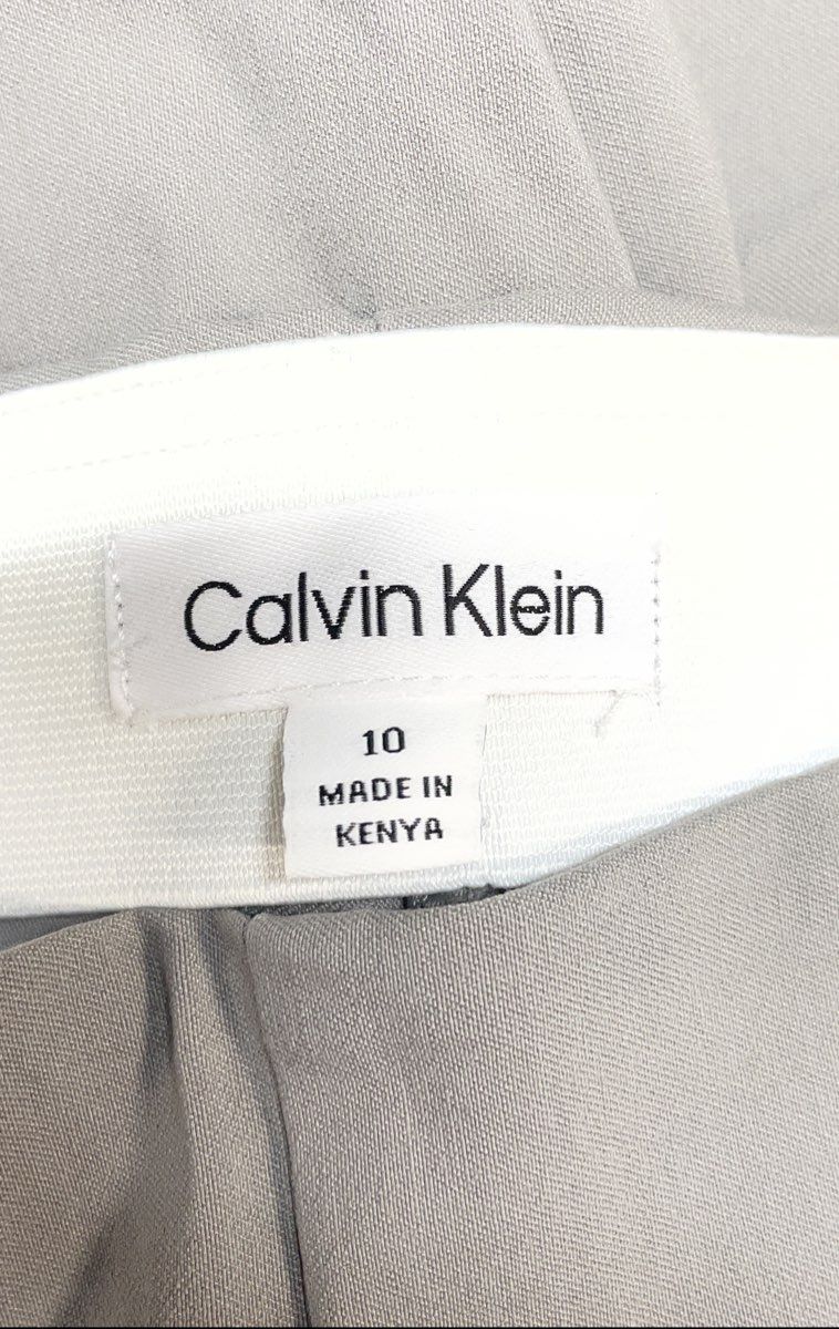 Calvin Klein Women's Ash Grey Stretch Slim Tapered Ankle Pants Size 10 NWT