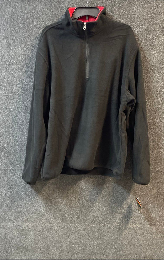 Stone Mountain Men's Black 1/4 Zip Fleece Pullover Jacket Mock Neck Hiking New