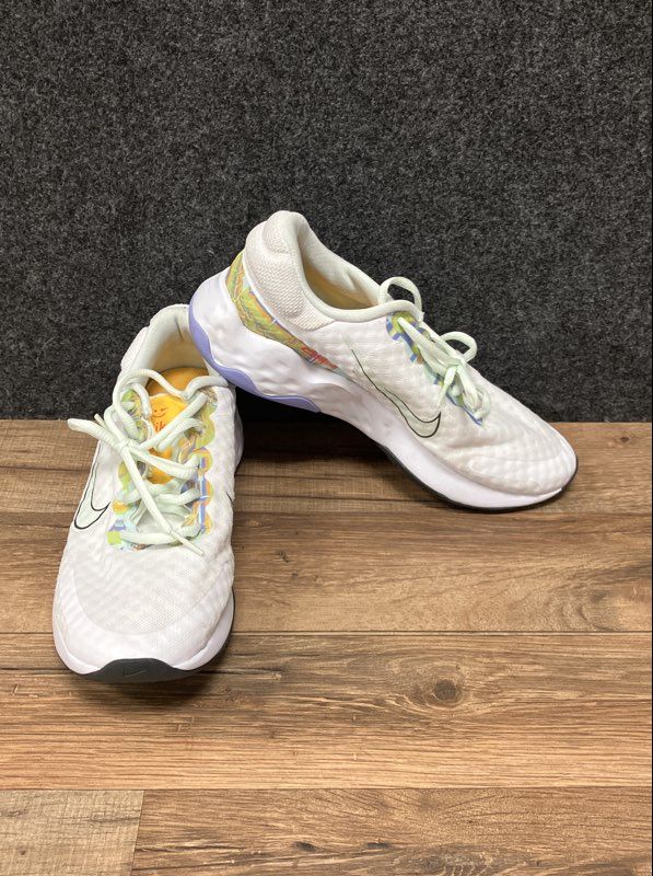 Nike Women's Renew Ride 3 White Multi-Color Running Shoes Size 7.5