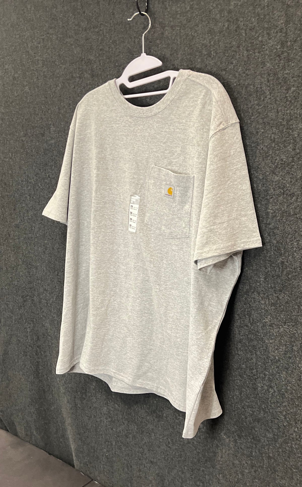 Carhartt Women's Loose Fit Pocket T-Shirt Heather Gray Short Sleeve 2X NWT