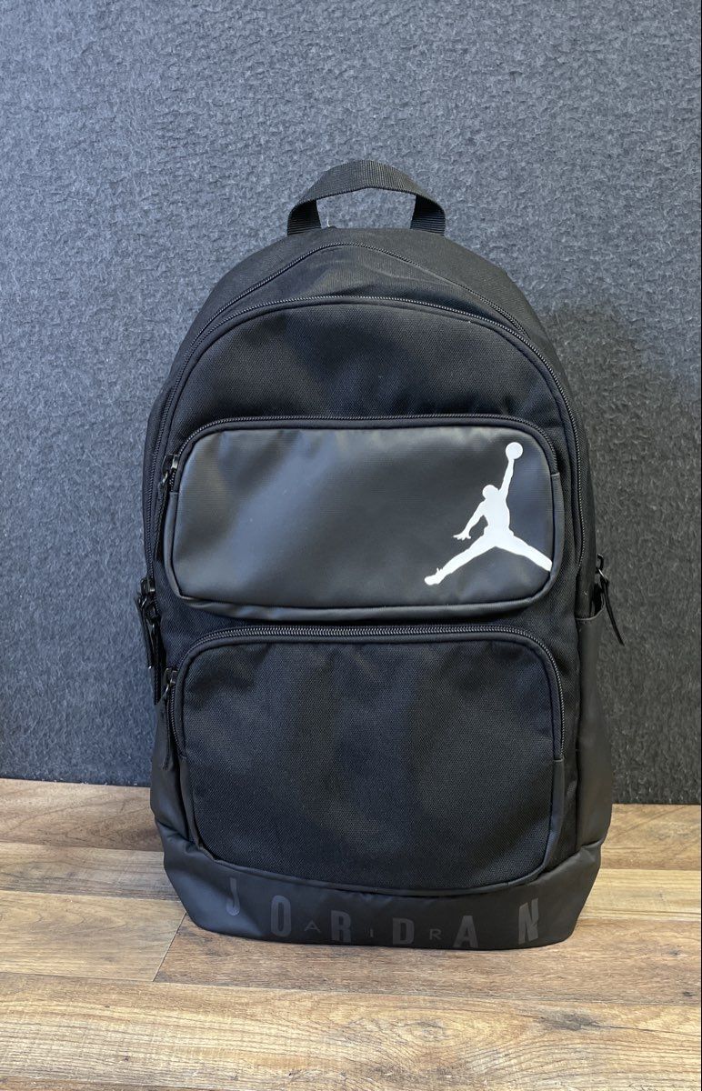 Jordan Black Large Jumpman Logo Padded Backpack School Bag Bookbag