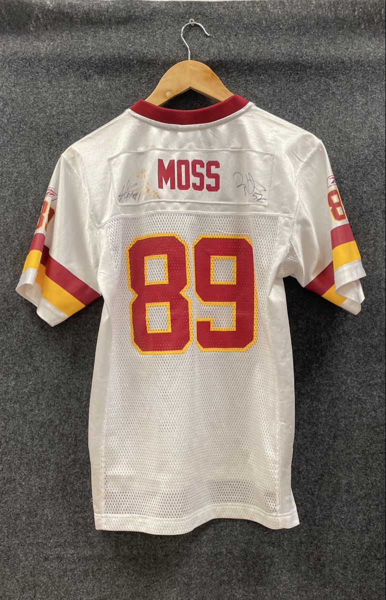 Vintage Reebok Washington Redskins Santana Moss 89 Youth Large Jersey Signed