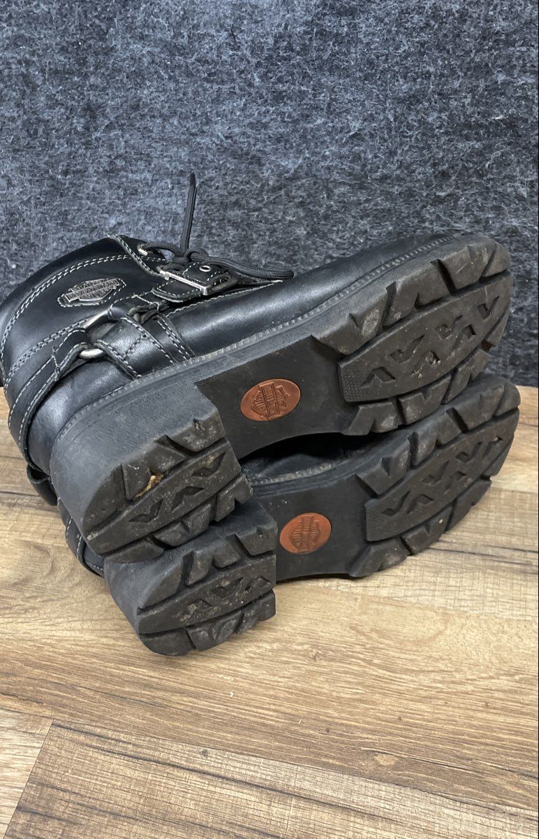 Harley Davidson 84424 Black Leather Harness Motorcycle Boots Women's Size 6