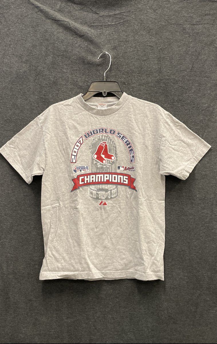 Alstyle Men's Gray Boston Red Sox 2007 World Series Champions T-Shirt Size M