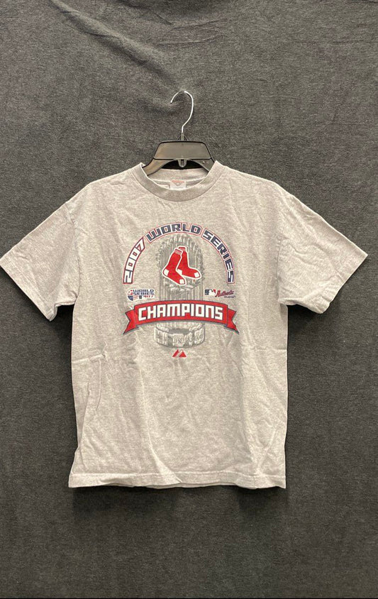 Alstyle Men's Gray Boston Red Sox 2007 World Series Champions T-Shirt Size M