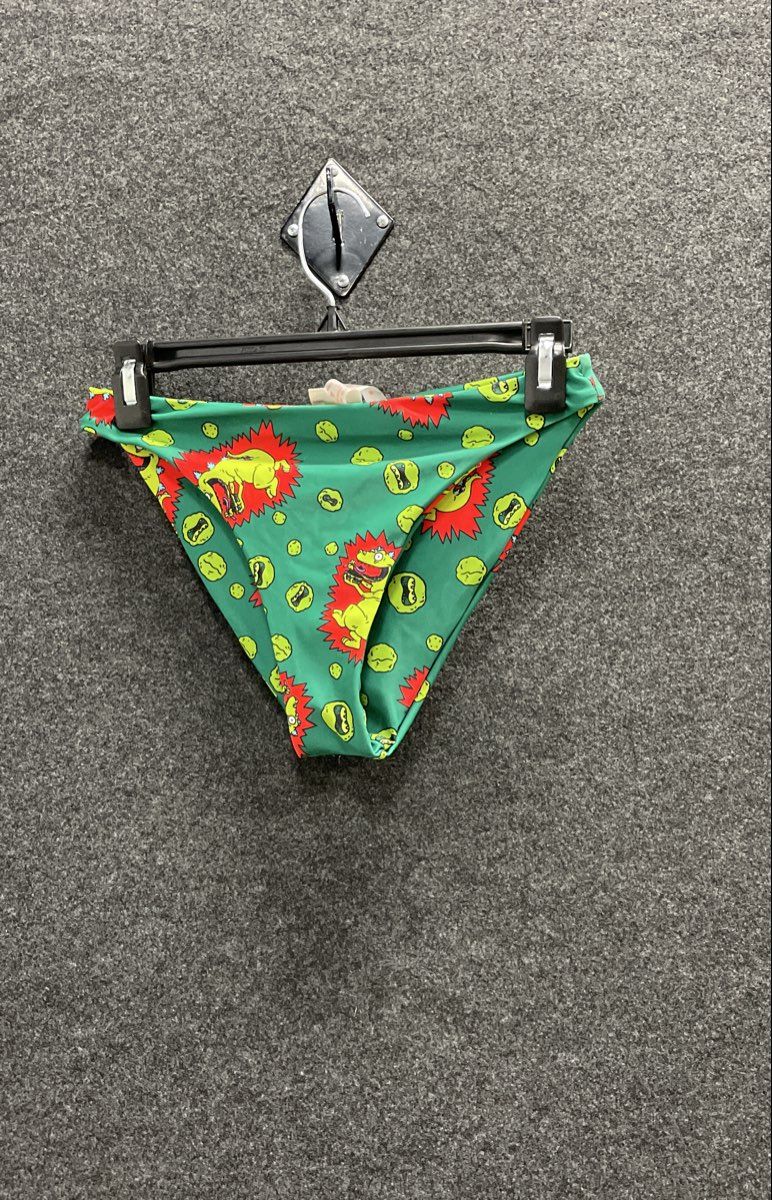 Romwe Women's Reptar Rugrats Bikini Set Green Two-Piece Swimsuit Sz S