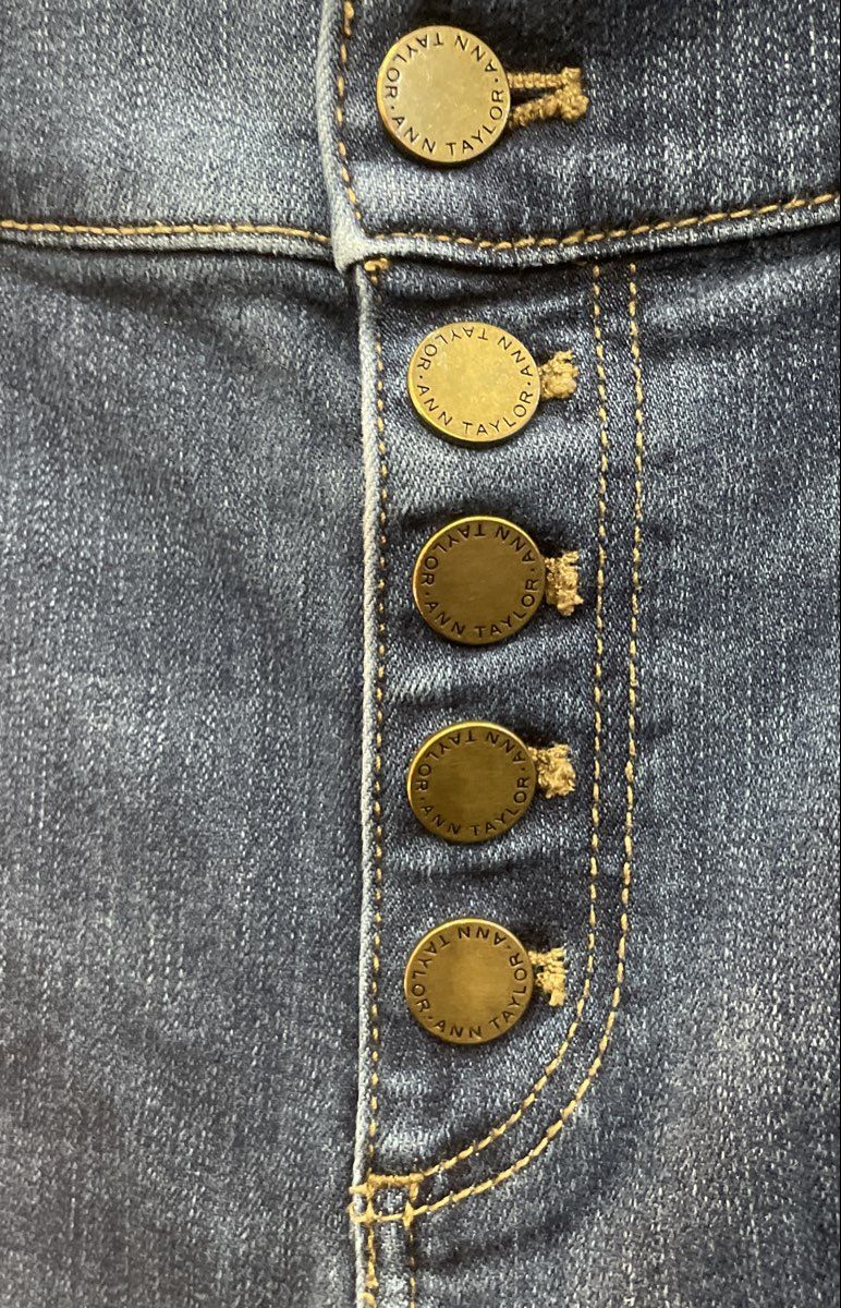 Ann Taylor Women's Blue The Skinny Button Fly Stretch Denim Jeans Size 8