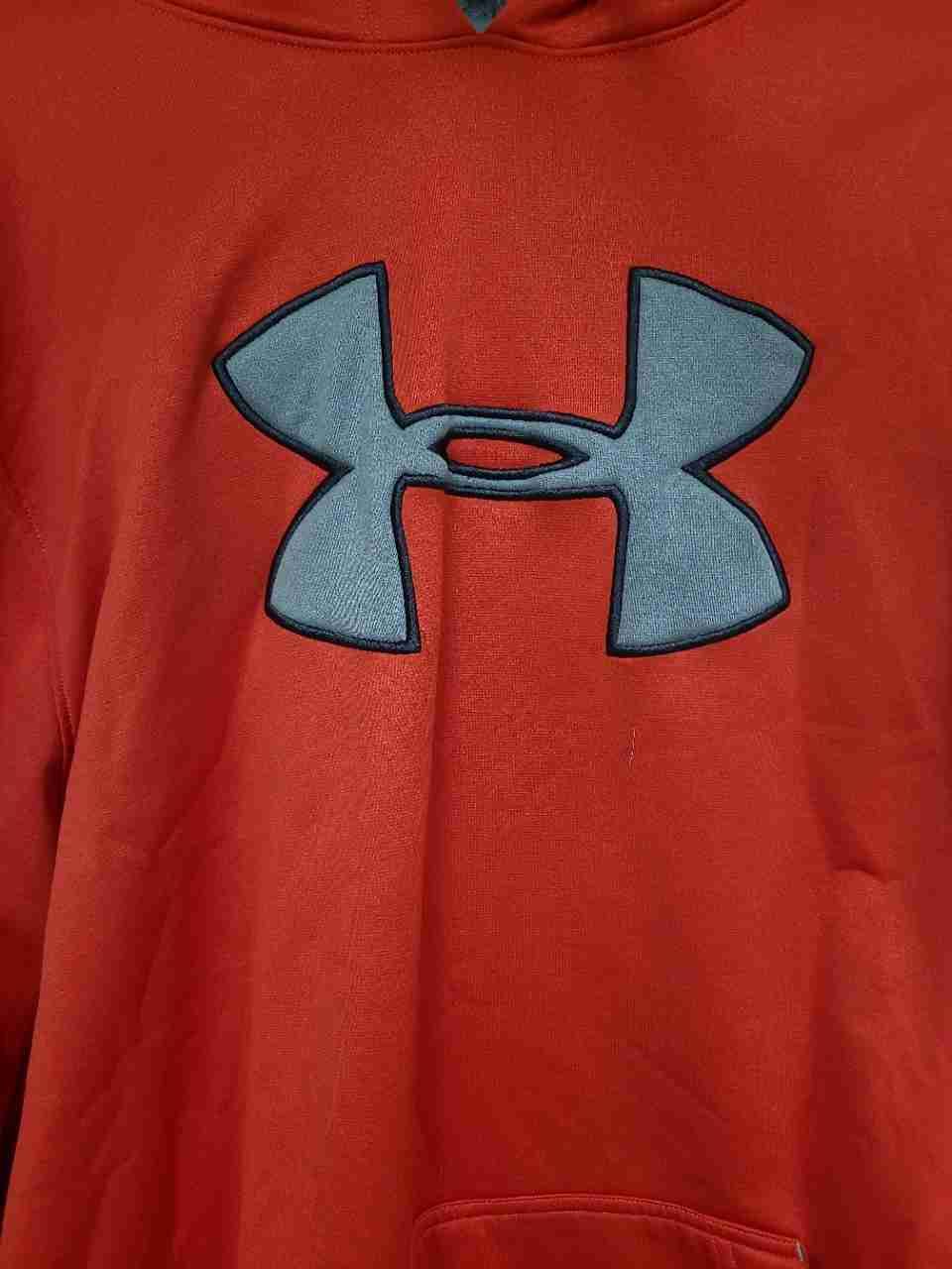 Under Armour Men's Red Big Logo Pullover Hoodie Sweatshirt Loose Fit Sz XXL