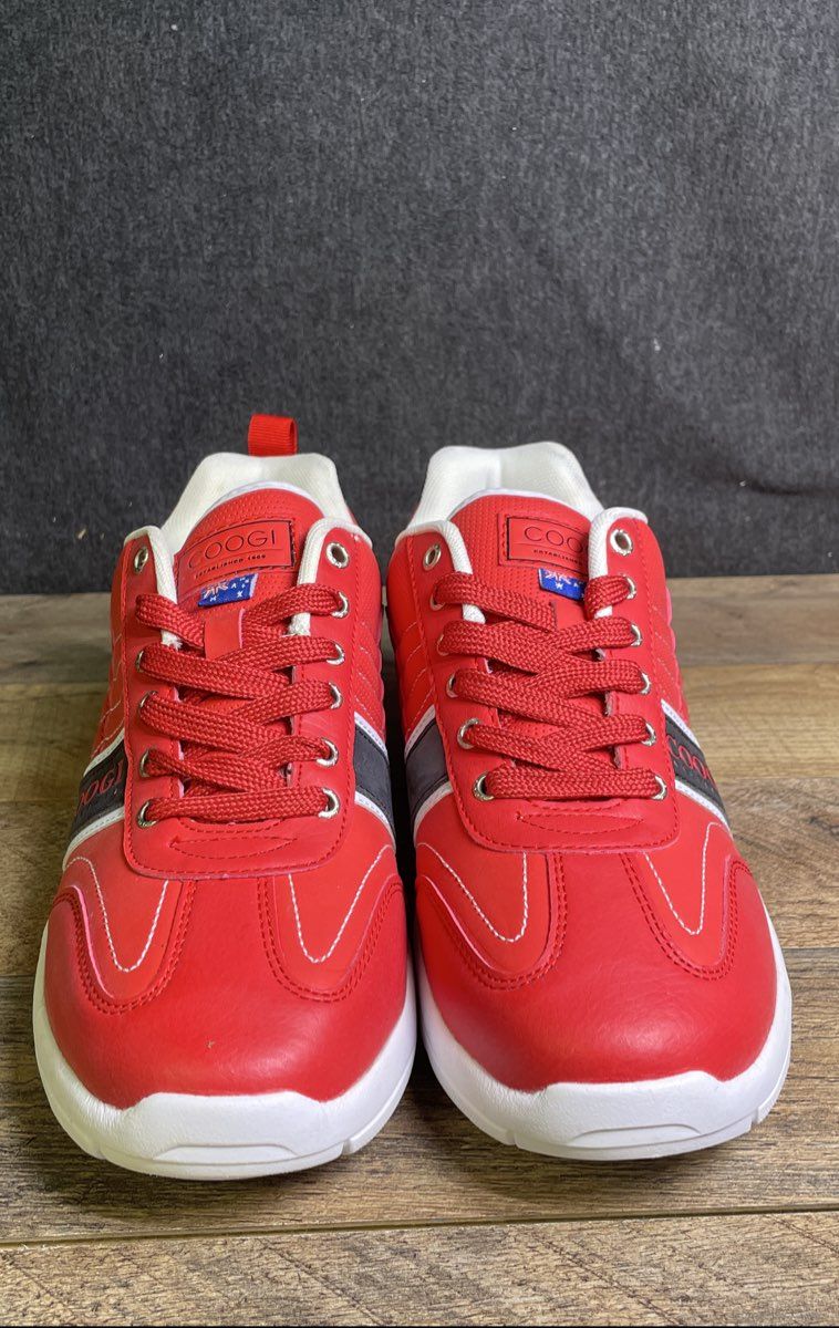 COOGI CN408 Red White Grey Casual Fashion Sneakers Men's Size 10