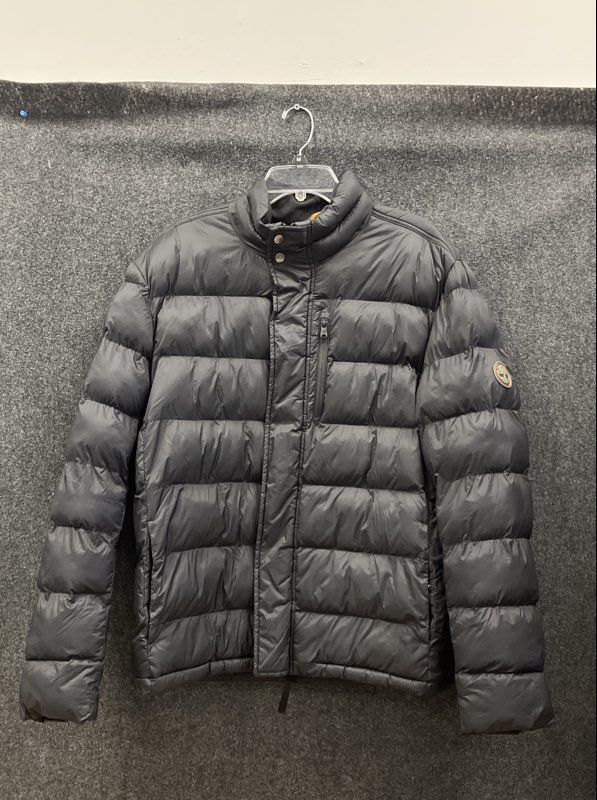 Timberland Men's Black Thermore Quilted Puffer Jacket Full Zip Insulated Sz L