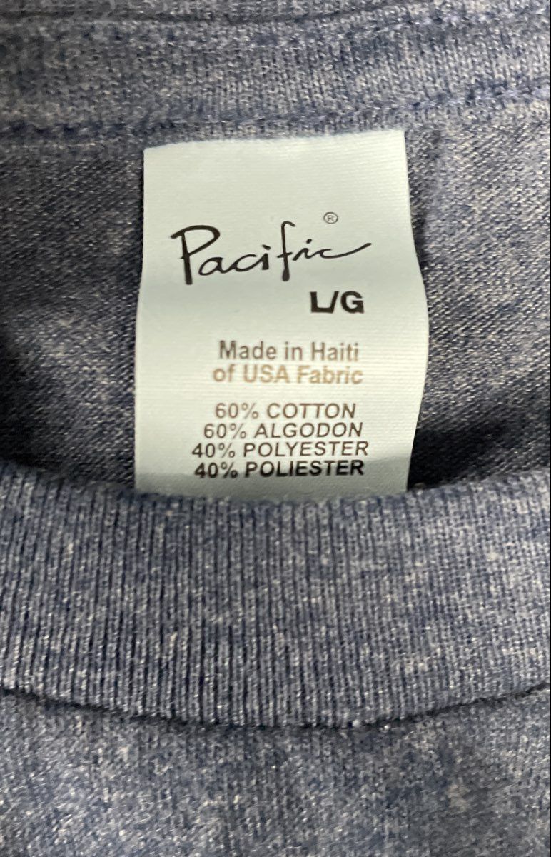 Pacific Men's Heather Blue Short Sleeve Cotton Blend T-Shirts Lot of 8 New Sz L