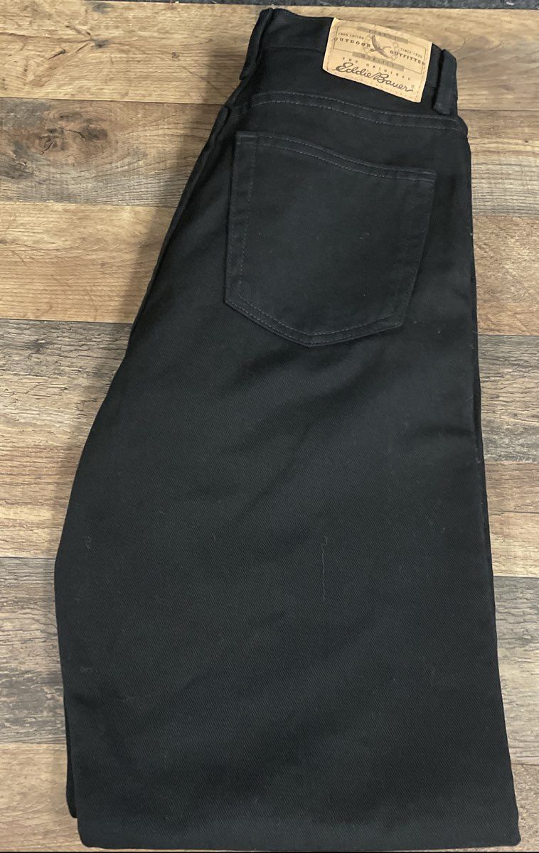 Vintage 90s Eddie Bauer Women's Black High Rise Tapered Leg Jeans Sz 6 Tall