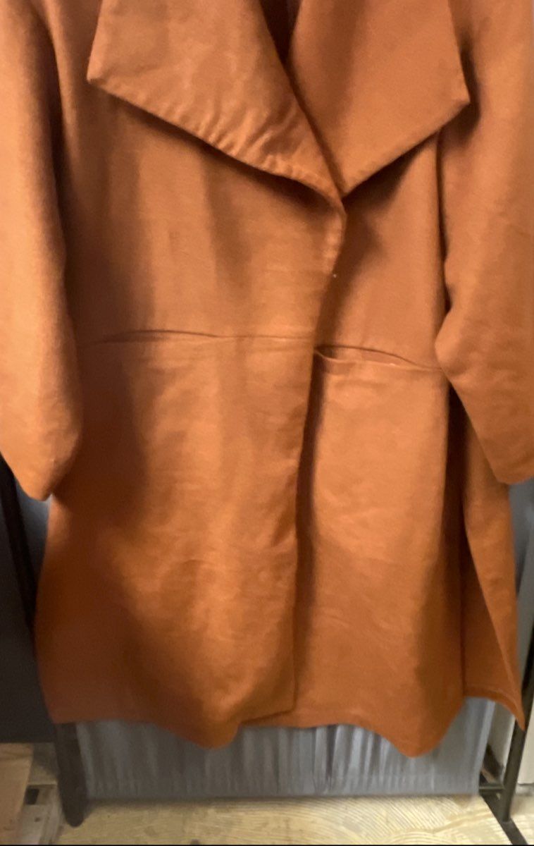 Lane Bryant Women's Rust Wool Blend Open Front Coat Oversized Sz 28