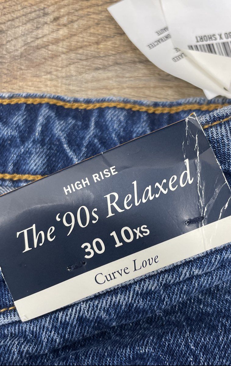 Abercrombie & Fitch Women's '90s Relaxed High Rise Curve Love Jeans Blue Sz 30