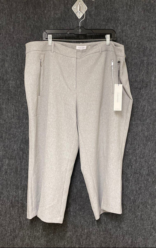 Calvin Klein Women's Gray Cropped Zipper Pocket Dress Pants NWT Sz 18W