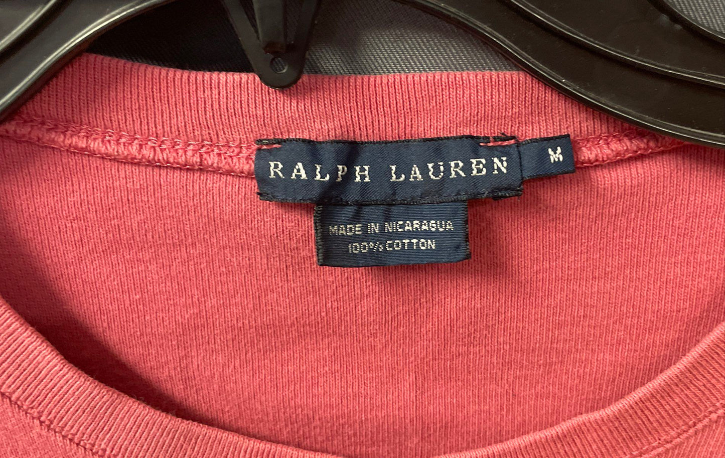 Ralph Lauren Women's Pink Cotton Crew Neck Short Sleeve T-Shirt Pony Logo Sz M