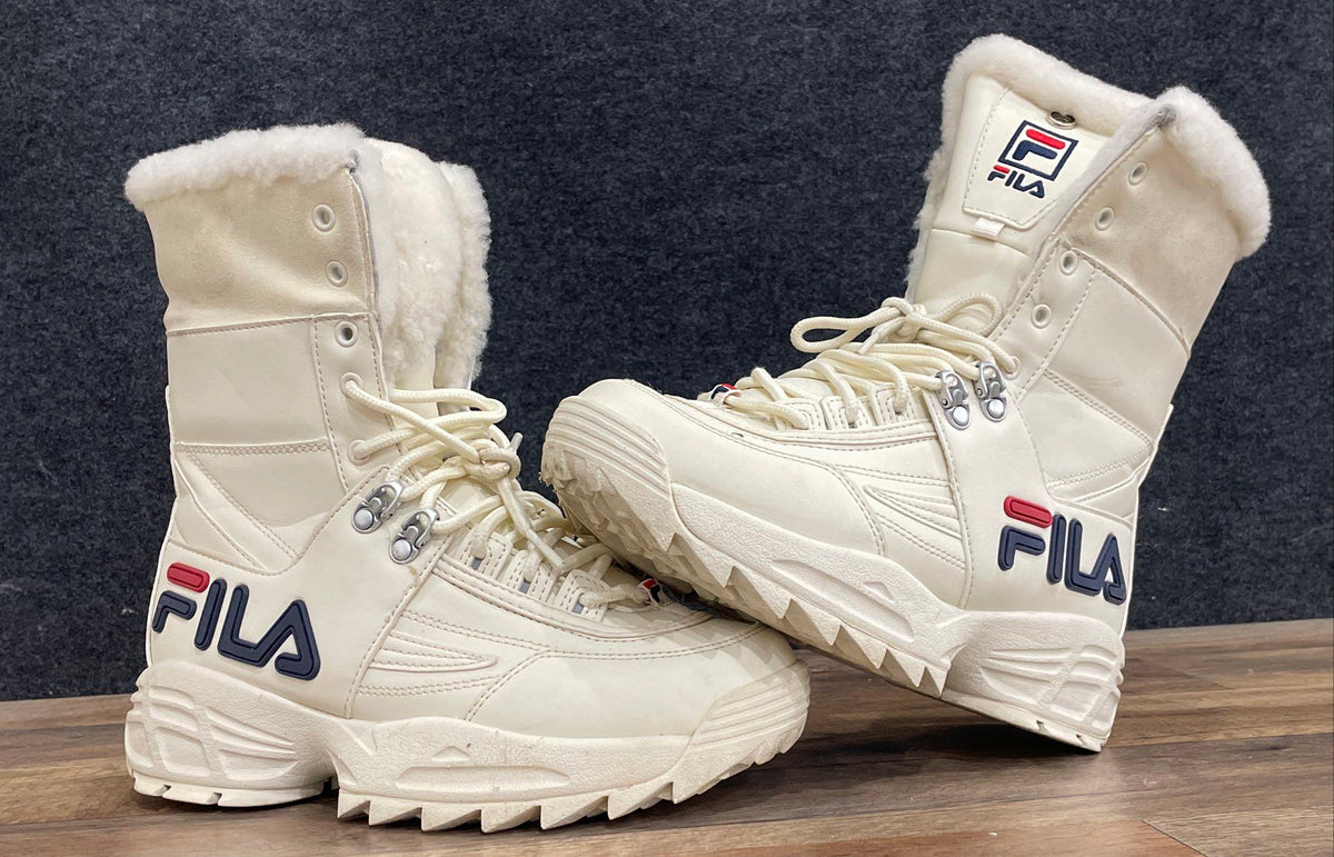 Fila Disruptor Shearling Boot White Faux Fur Winter Lifestyle Size 6.5