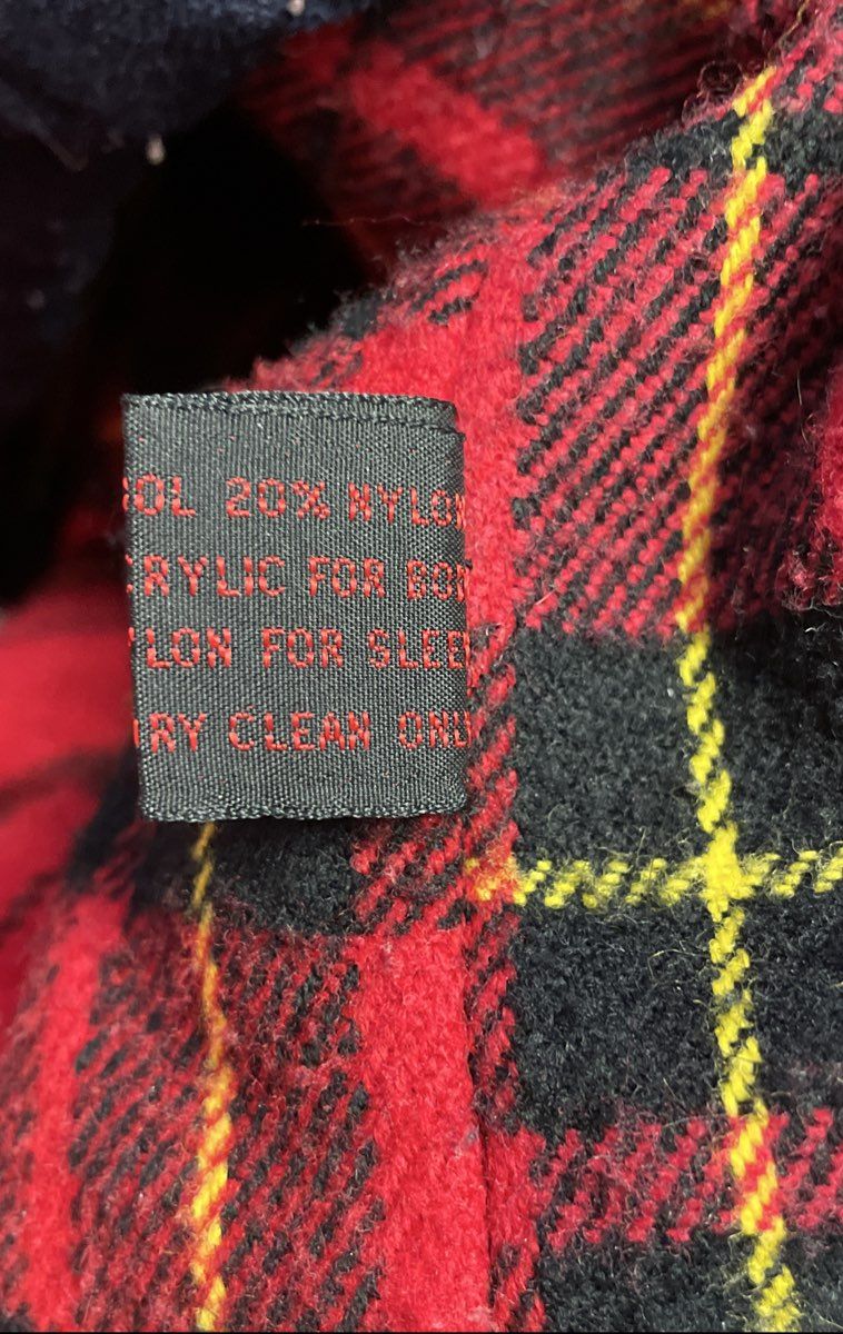 Vintage 90s Caynes Men's Navy Blue Wool Blend Plaid Lined Bomber Coat Sz L/XL