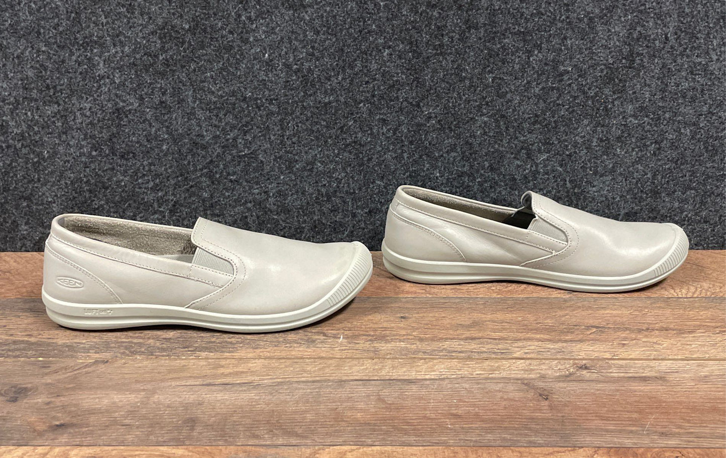 Keen Grayson Slip-On Birch Light Grey Leather Casual Shoes Women's Size 10