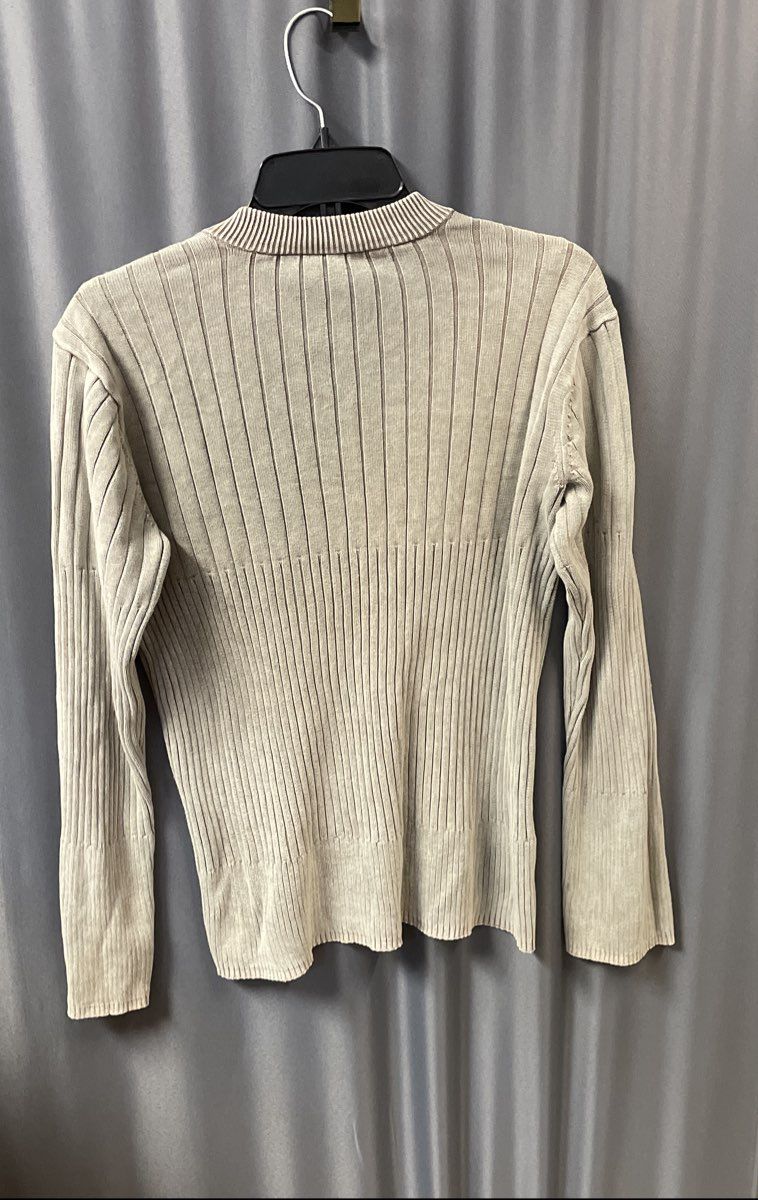 Armani Exchange Men's Gray Ribbed 100% Cotton Shoulder Zip Sweater Sz M