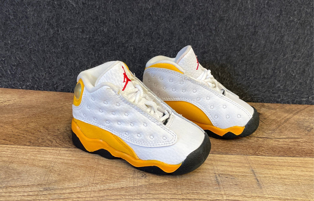 Nike Air Jordan 13 Retro Del Sol White Yellow Toddler Shoes Size 4C