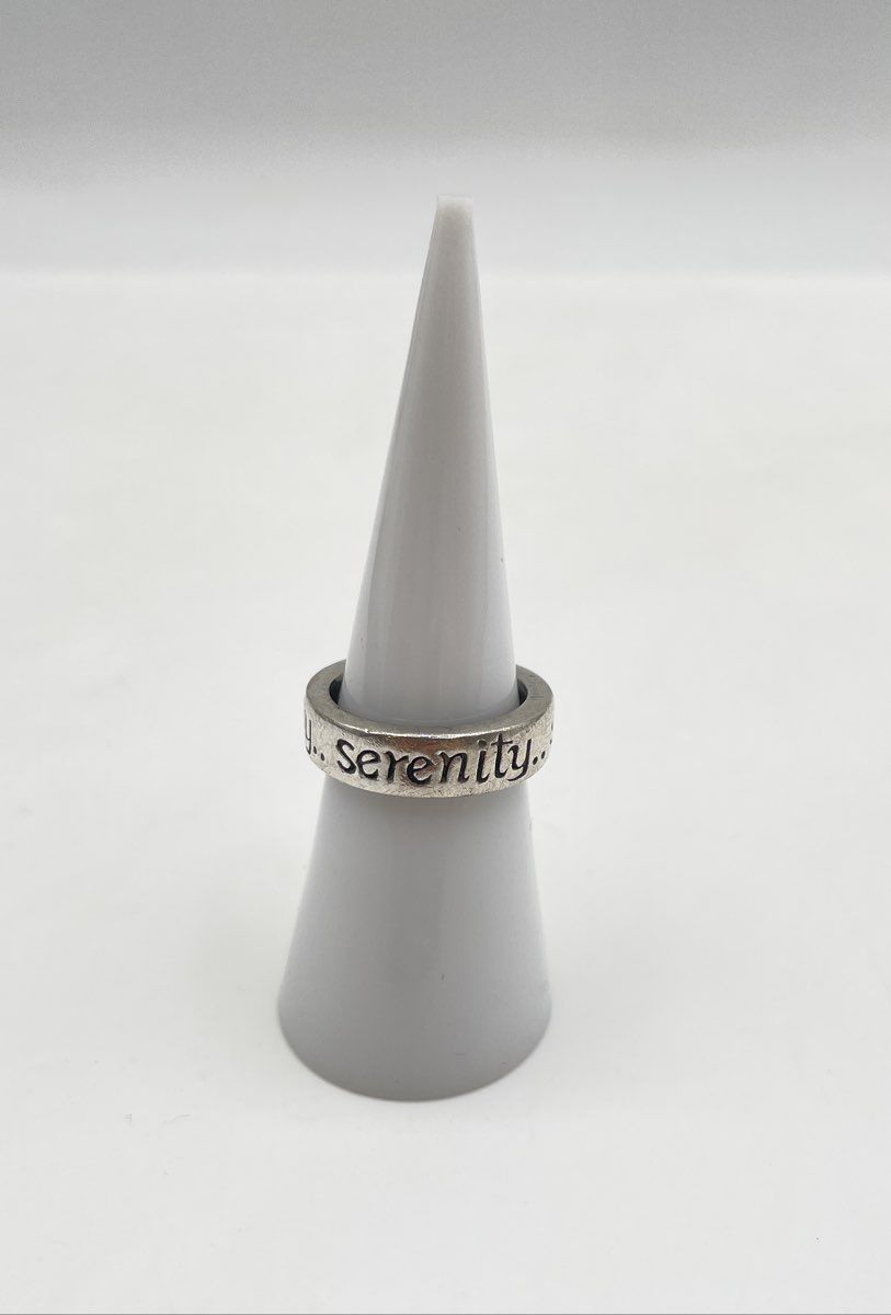 MWS 925 Sterling Silver Engraved Serenity Ring 5.9g