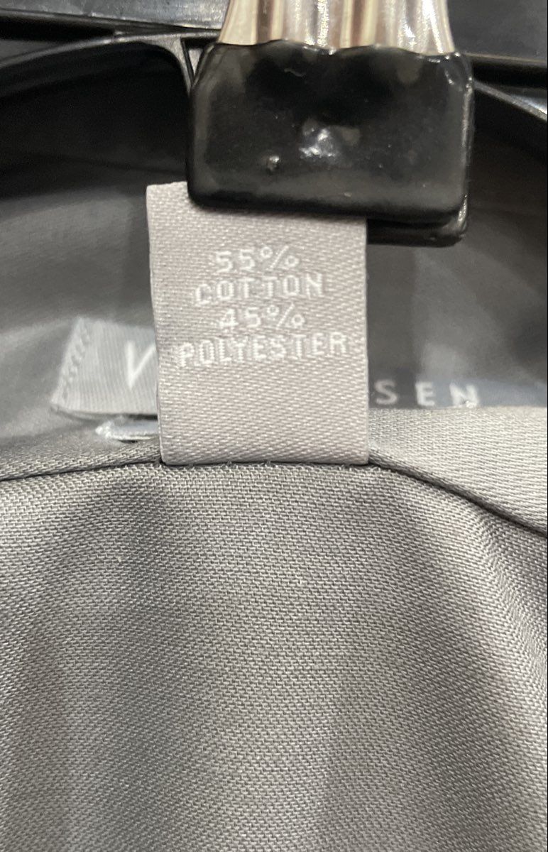 Van Heusen Men's Dress Shirt Gray Fitted Wrinkle Free Long Sleeve NWT 15 32/33