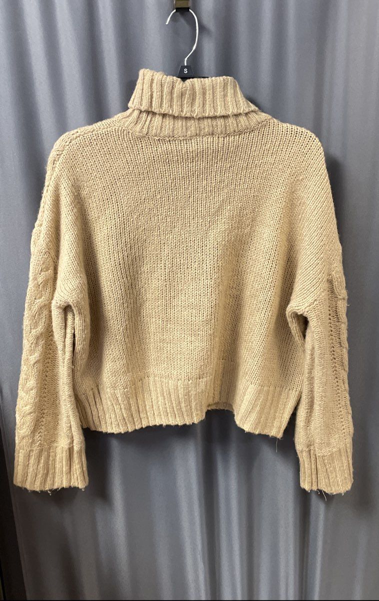 Esmara Women's Tan Chunky Cable Knit Turtleneck Sweater Sz XL 16/18