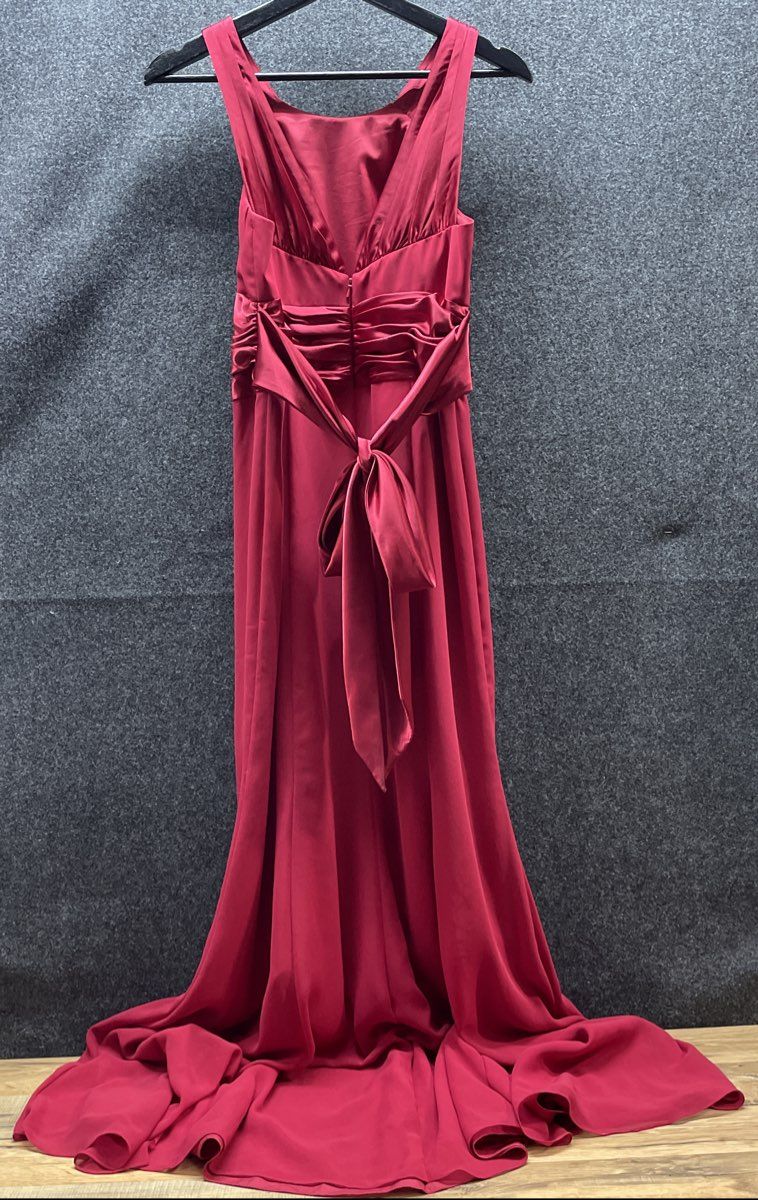 David's Bridal Women's Apple Red Chiffon Sleeveless Formal Dress Sz 6 NWT