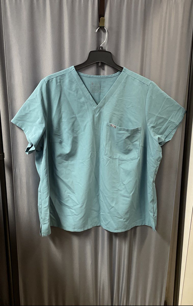 Figs Women's Teal Technical Collection Scrub Set V-Neck HW Yola Pants Sz 5XL