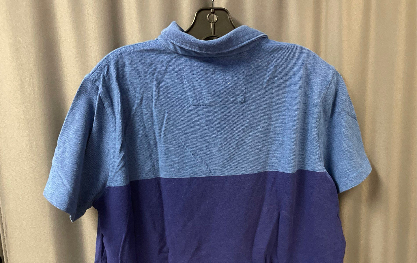Banana Republic Men's Two Tone Blue Organic Cotton Pique Polo Shirt Size L