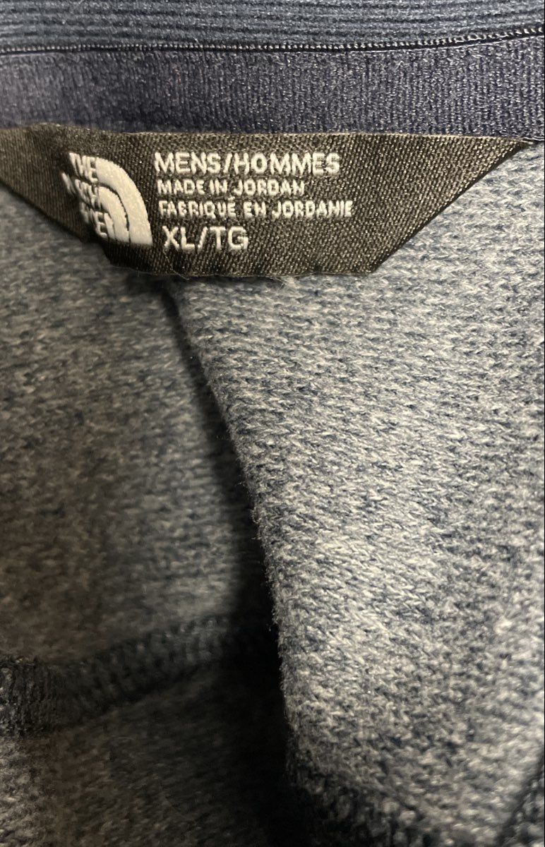 The North Face Men's 1/4 Zip Pullover Sweatshirt Gray Navy Heather Size XL