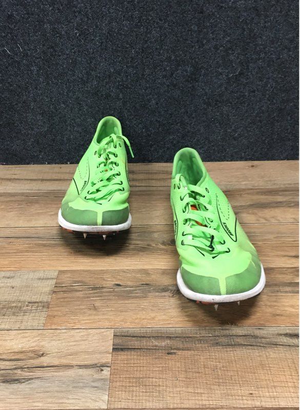 Brooks Draft XC Neon Green Orange Track Cross Country Spikes Size 10.5