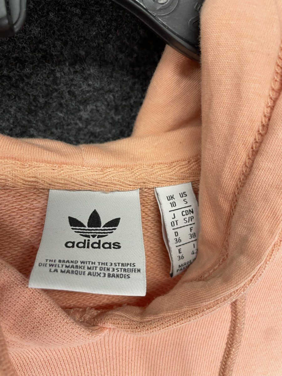 Adidas Women's Pullover Hoodie Peach Originals Trefoil Logo Graphic Sz S