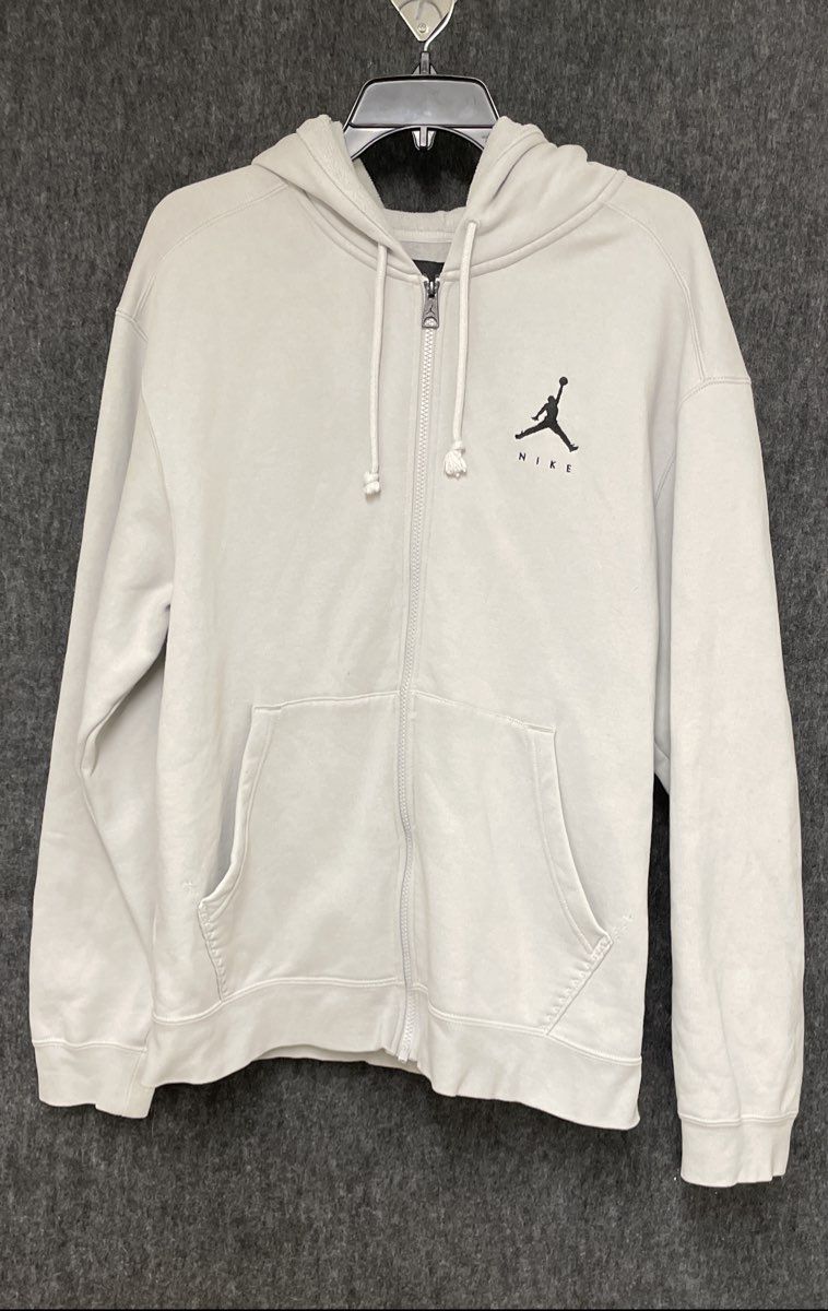 Jordan Men's Full-Zip Hoodie Off-White NBA Finals 1993 Game 4 Graphic Sz L