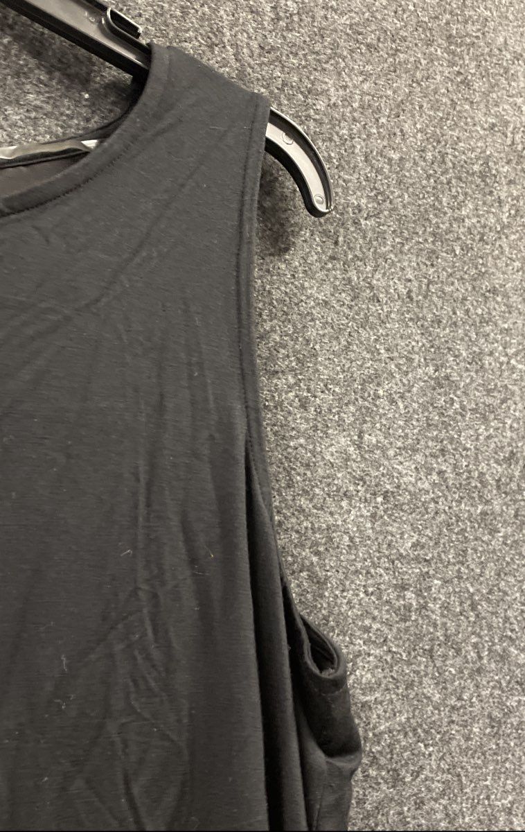 August Silk Women's NWT Black Layered Split Back Rayon Tank Top Size L