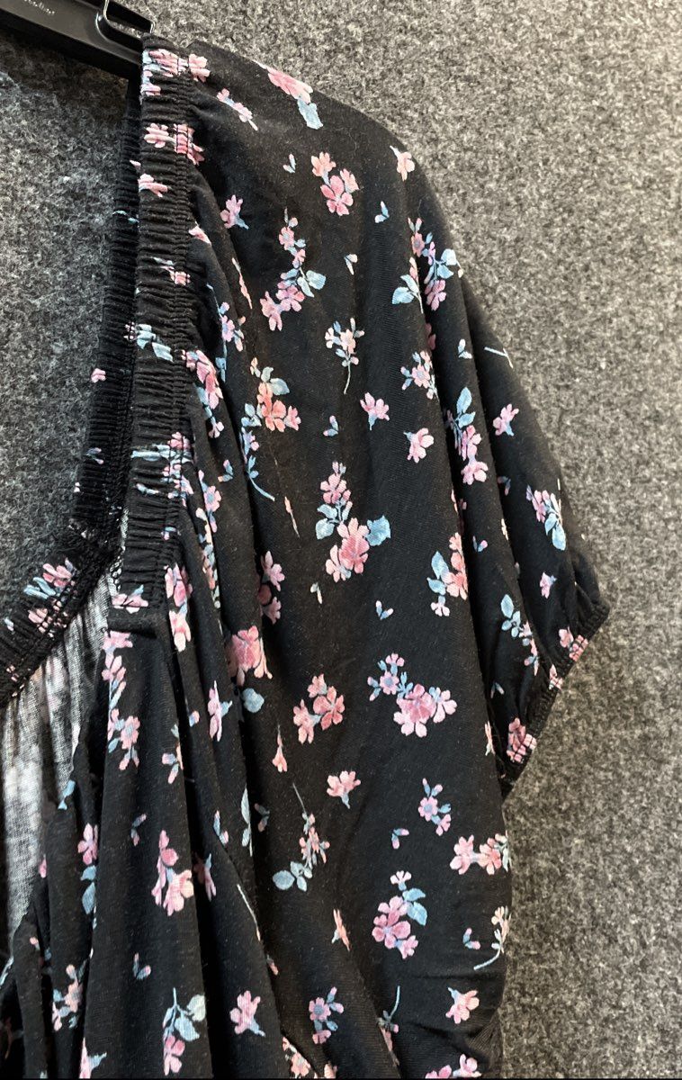 Torrid Women's Black Alexa Ditsy Floral Puff Sleeve Tiered Jersey Romper NWT 2X