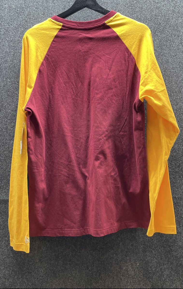 New Era NFL Men's Washington Raglan Long Sleeve T-Shirt Burgundy Gold Sz L NWT