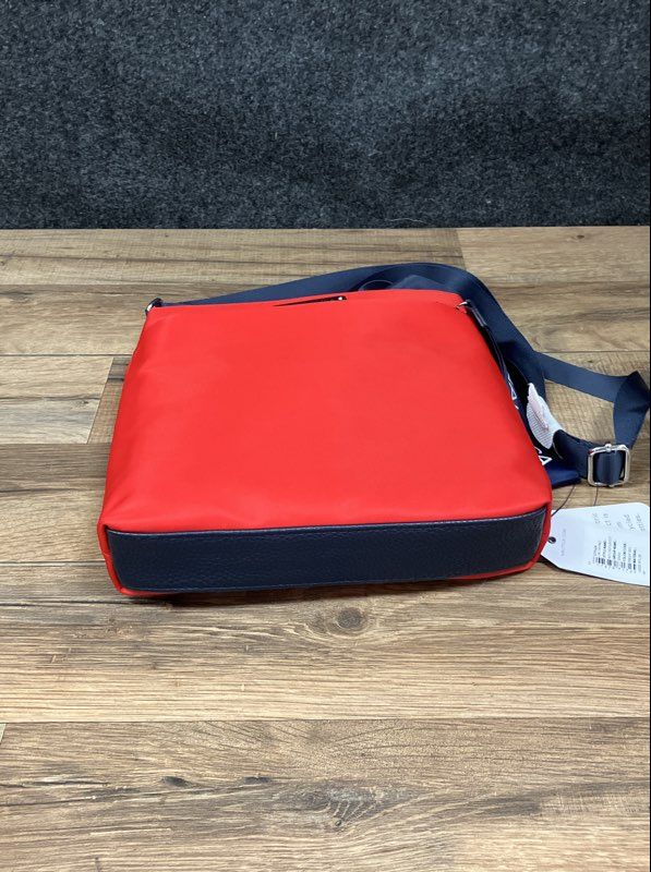 Nautica Red Navy Blue Nylon Crossbody Bag Travel Purse NWT